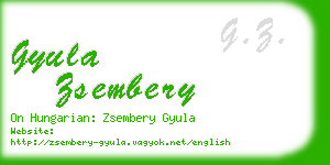 gyula zsembery business card